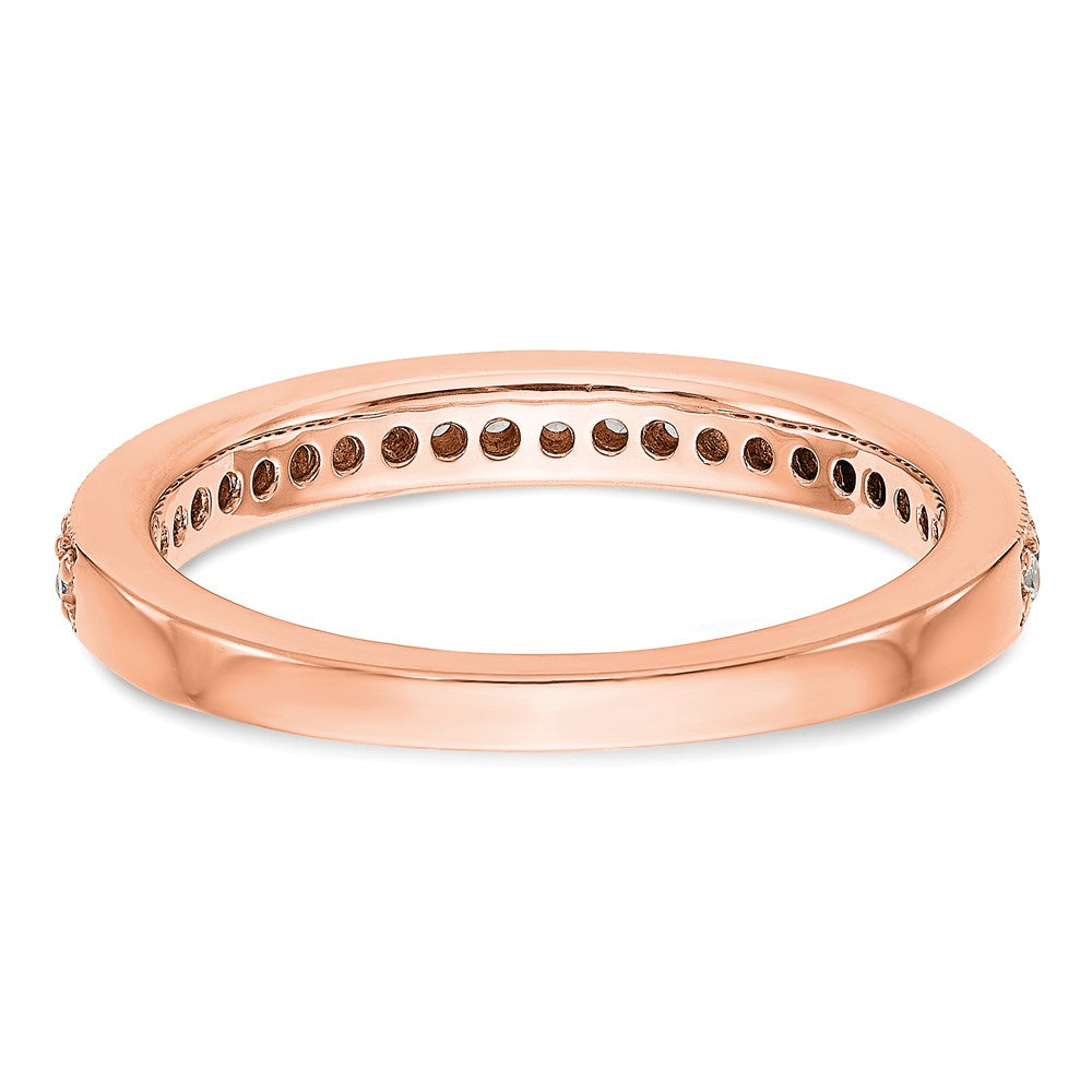 0.17ct. CZ Solid Real 14K Rose Gold Wedding Band Ring