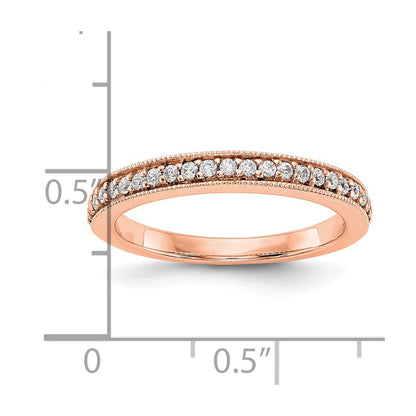 14K Rose Gold Real Diamond Band