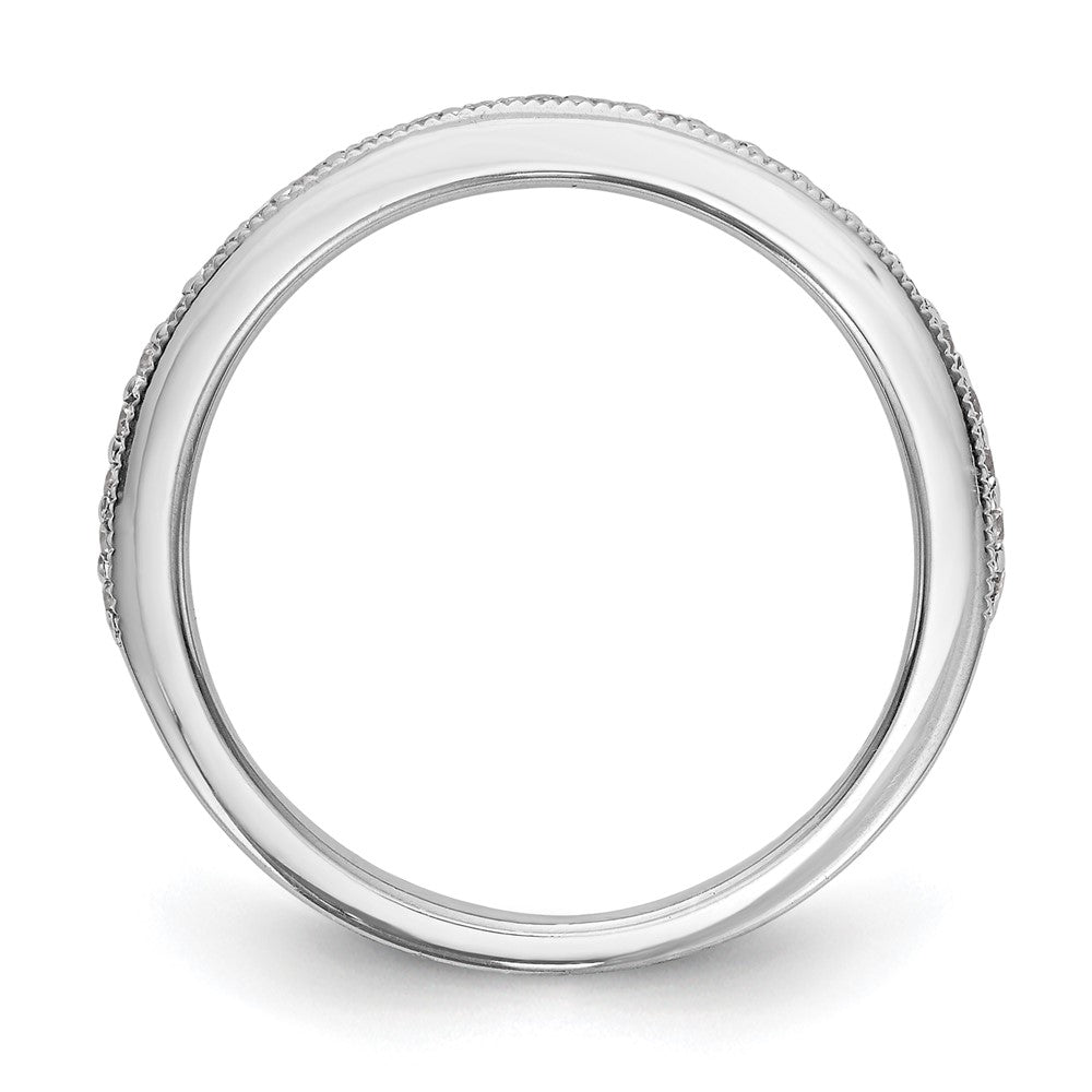 0.17ct. CZ Solid Real 14K White Gold Wedding Band Ring