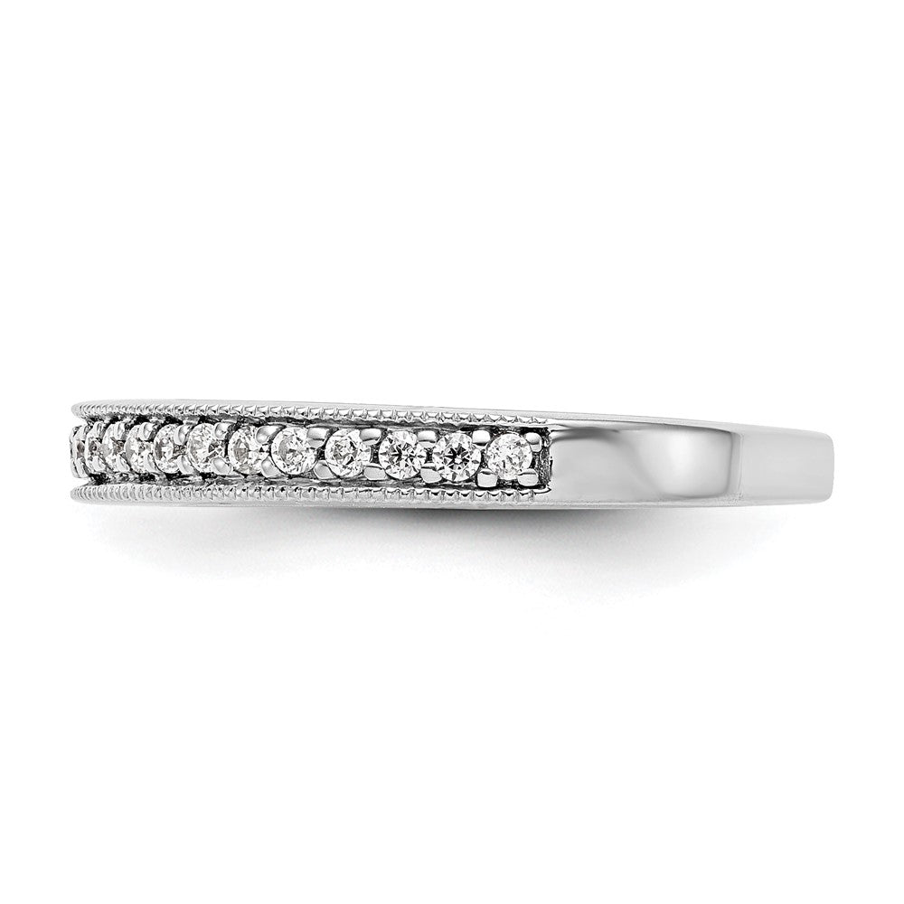 0.25ct. CZ Solid Real 14K White Gold Wedding Band Ring