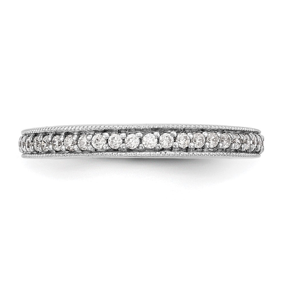 0.17ct. CZ Solid Real 14K White Gold Wedding Band Ring