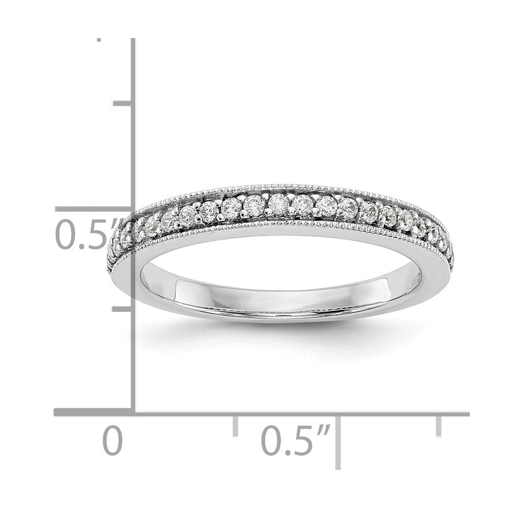 0.17ct. CZ Solid Real 14K White Gold Wedding Band Ring