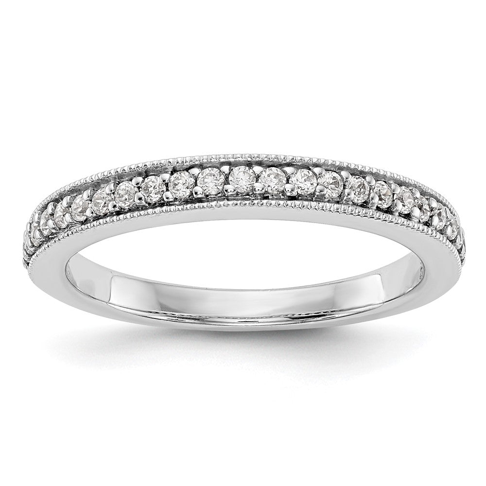 0.25ct. CZ Solid Real 14K White Gold Wedding Band Ring