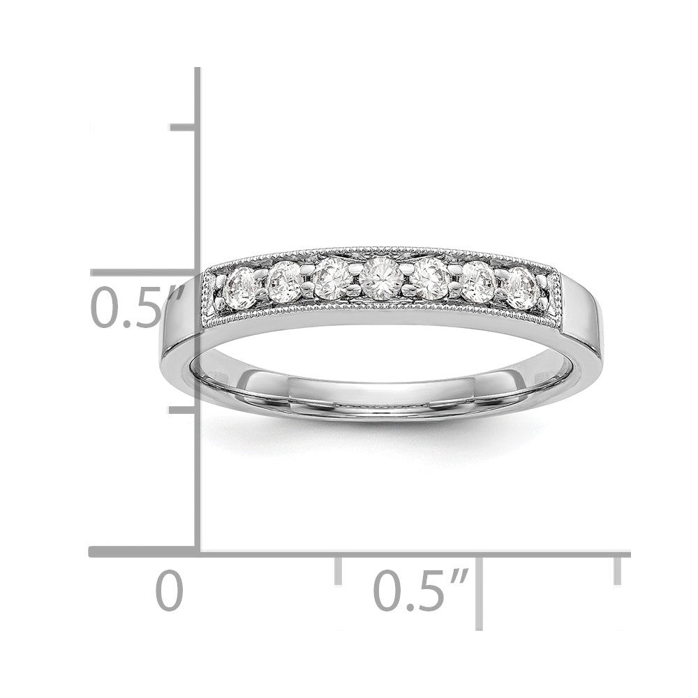 0.25ct. CZ Solid Real 14K White Gold Wedding Band Ring