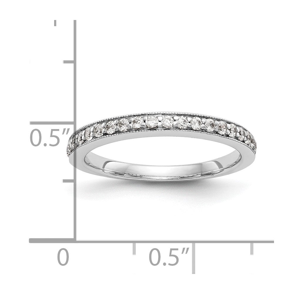 14K White Gold Real Diamond Band