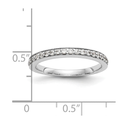 14K White Gold Real Diamond Band
