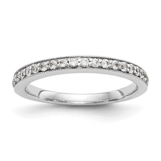 0.30ct. CZ Solid Real 14K White Gold Wedding Band Ring