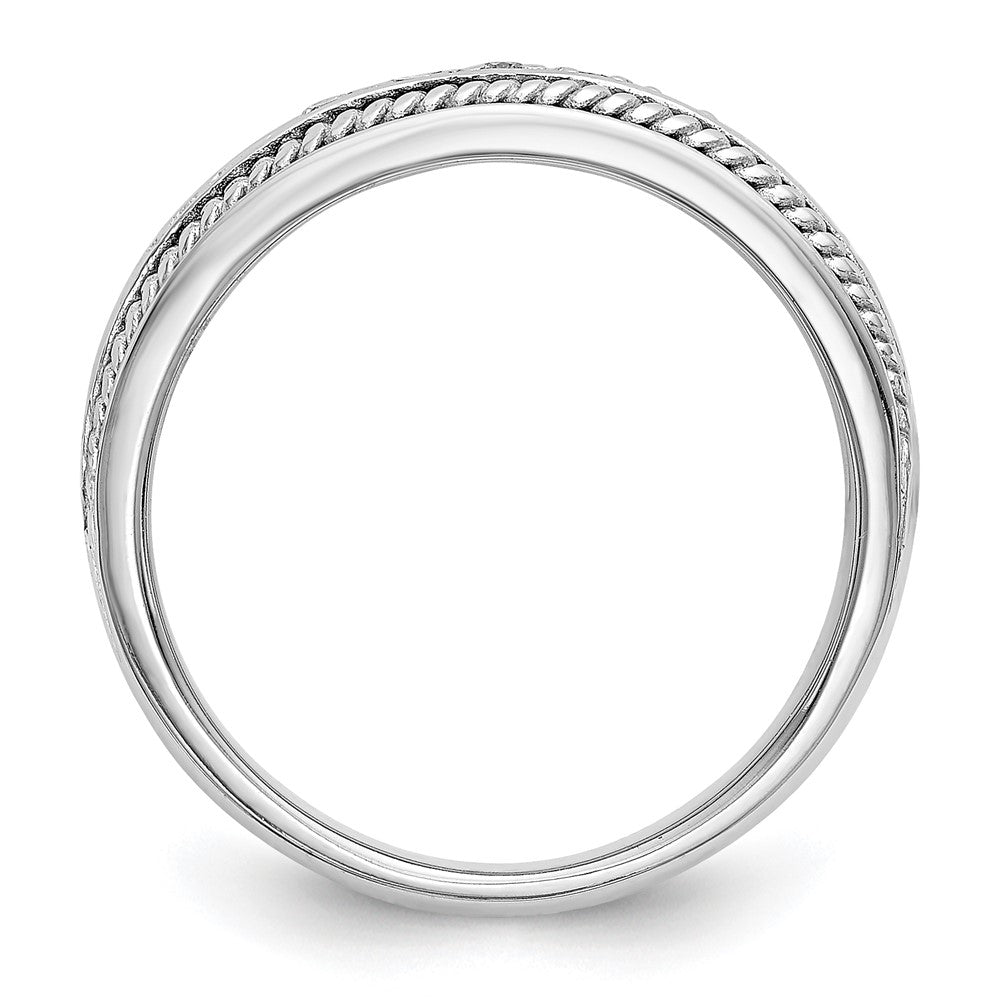 0.14ct. CZ Solid Real 14K White Gold Wedding Band Ring