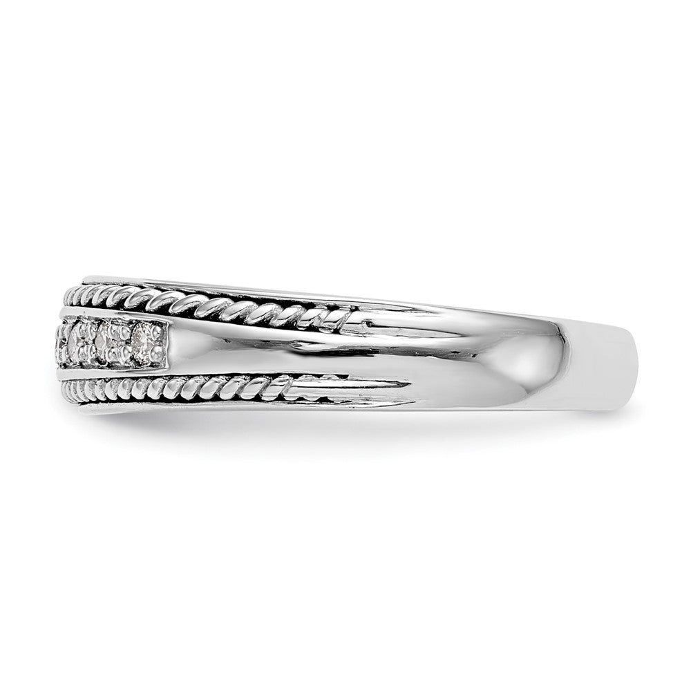 0.14ct. CZ Solid Real 14K White Gold Wedding Band Ring
