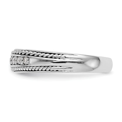 14K White Gold Real Diamond Band