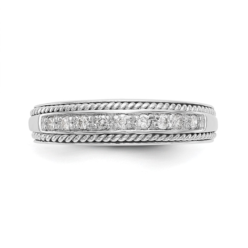 0.14ct. CZ Solid Real 14K White Gold Wedding Band Ring