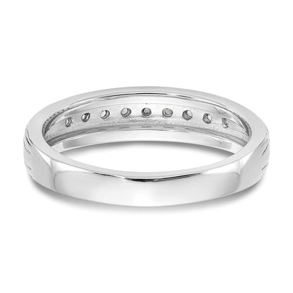 14K White Gold Real Diamond Band