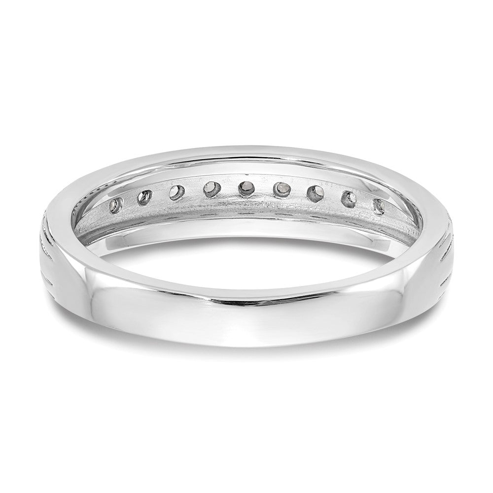 0.14ct. CZ Solid Real 14K White Gold Wedding Band Ring