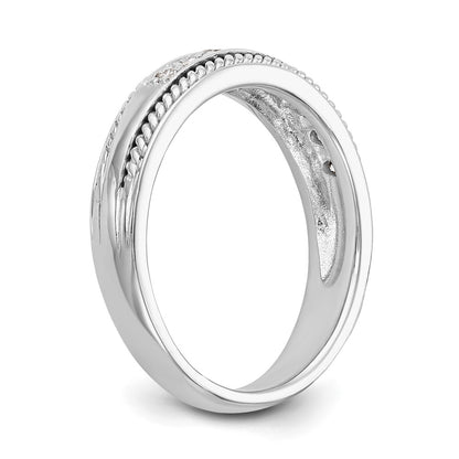 0.14ct. CZ Solid Real 14K White Gold Wedding Band Ring