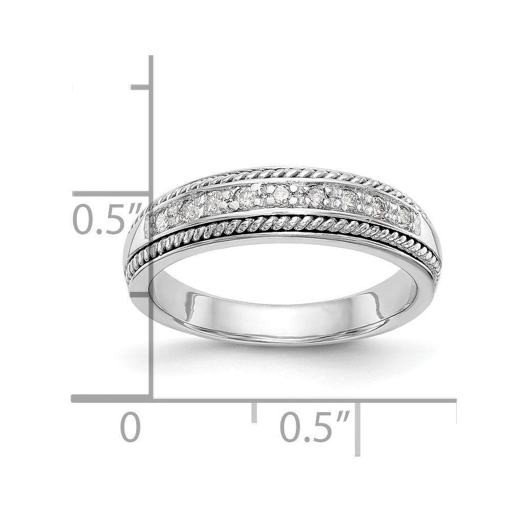 0.14ct. CZ Solid Real 14K White Gold Wedding Band Ring