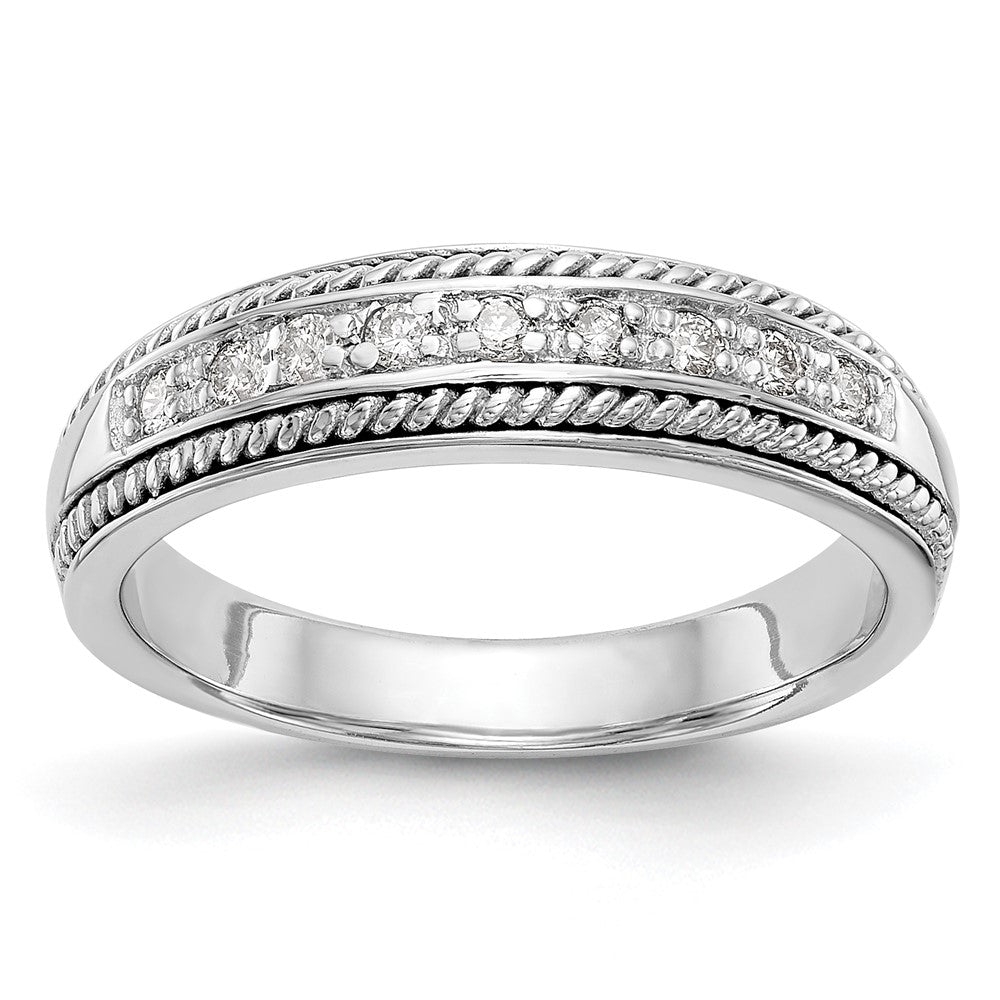 0.14ct. CZ Solid Real 14K White Gold Wedding Band Ring