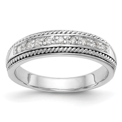 0.14ct. CZ Solid Real 14K White Gold Wedding Band Ring