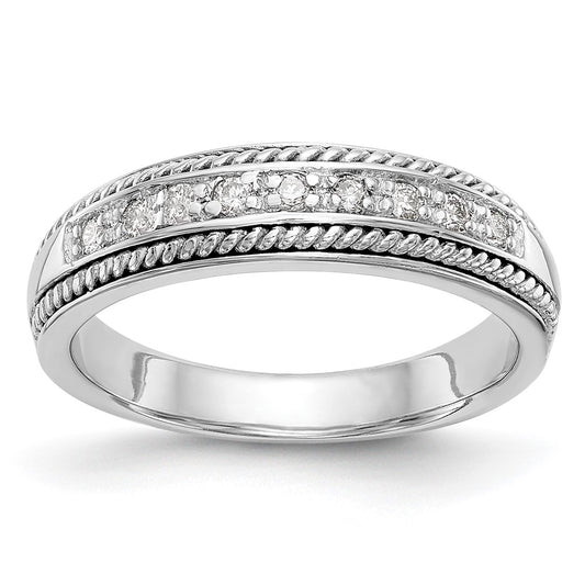 0.14ct. CZ Solid Real 14K White Gold Wedding Band Ring