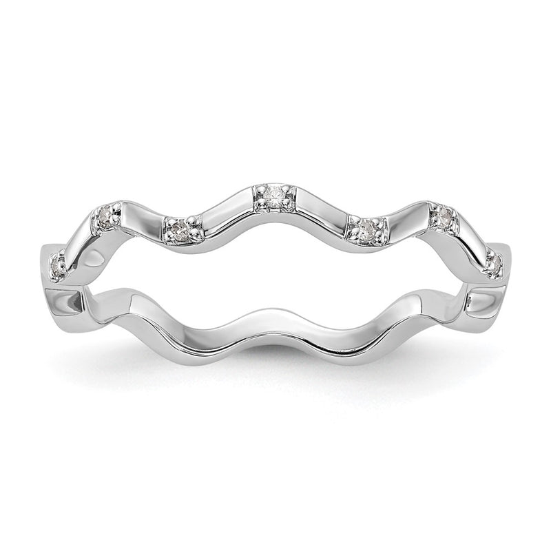 14K White Gold Real Diamond Band