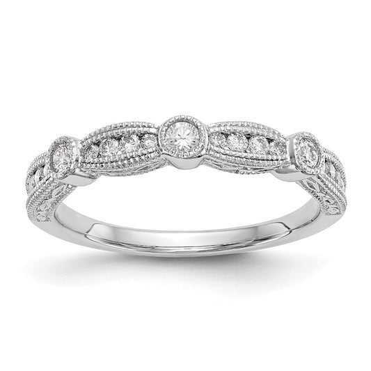 0.33ct. CZ Solid Real 14K White Gold Wedding Band Ring