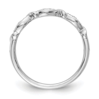 0.08ct. CZ Solid Real 14K White Gold Wedding Band Ring