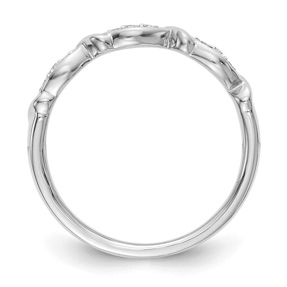 14K White Gold Real Diamond Band