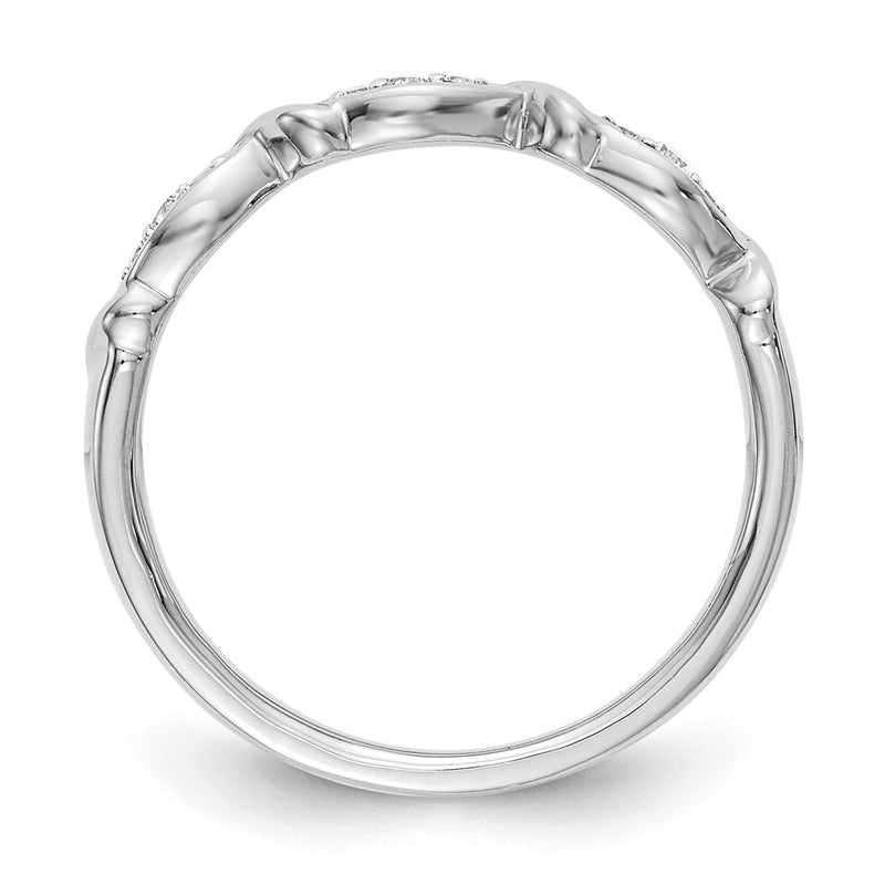 14K White Gold Real Diamond Band