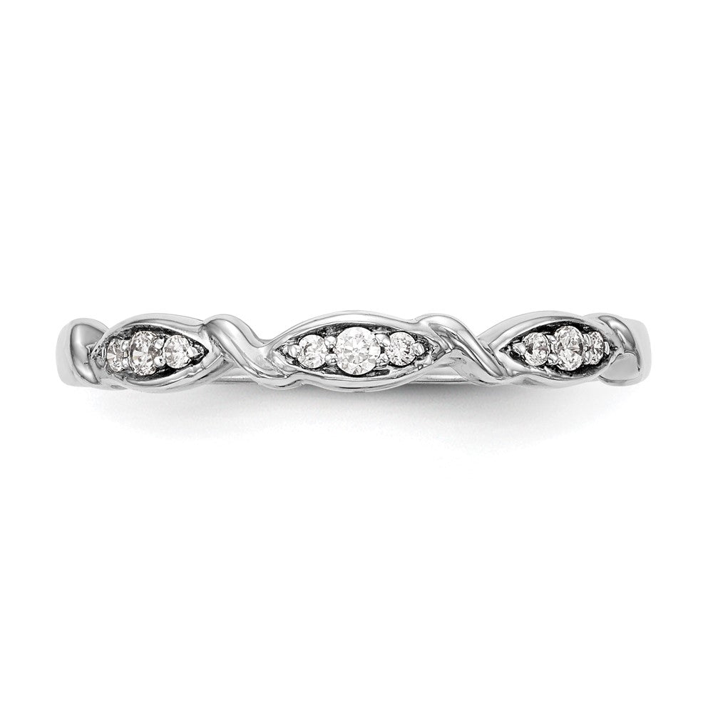 14K White Gold Real Diamond Band