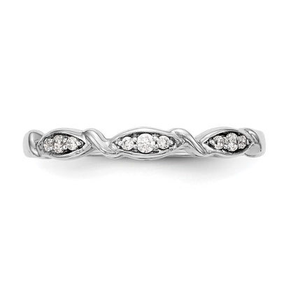 14K White Gold Real Diamond Band