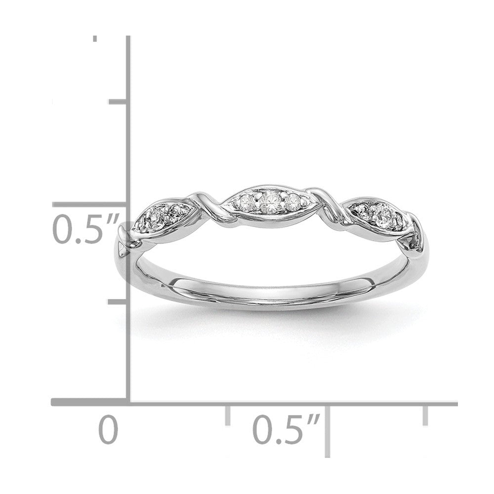 14K White Gold Real Diamond Band