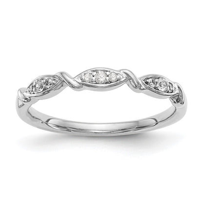 0.08ct. CZ Solid Real 14K White Gold Wedding Band Ring