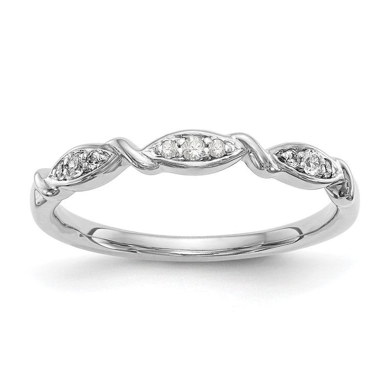 14K White Gold Real Diamond Band