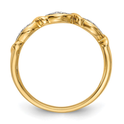14K Yellow Gold Real Diamond Band