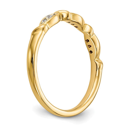 14K Yellow Gold Real Diamond Band