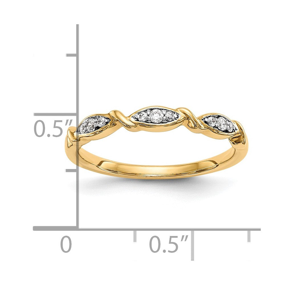 14K Yellow Gold Real Diamond Band