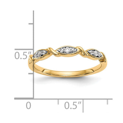 14K Yellow Gold Real Diamond Band