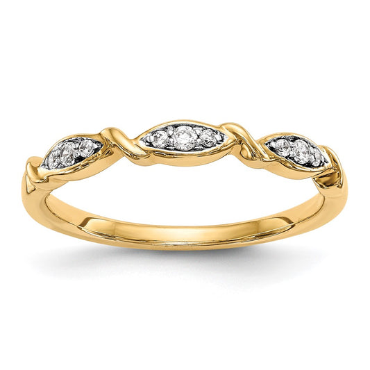 0.08ct. CZ Solid Real 14K Yellow Gold Wedding Band Ring