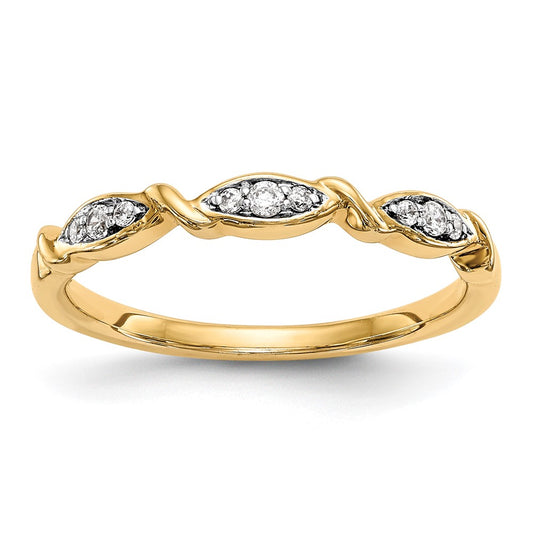 14K Yellow Gold Real Diamond Band
