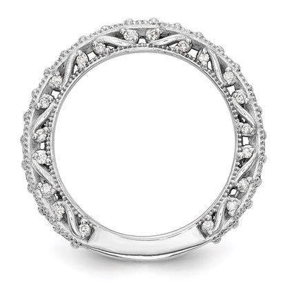 14K White Gold Real Diamond Band