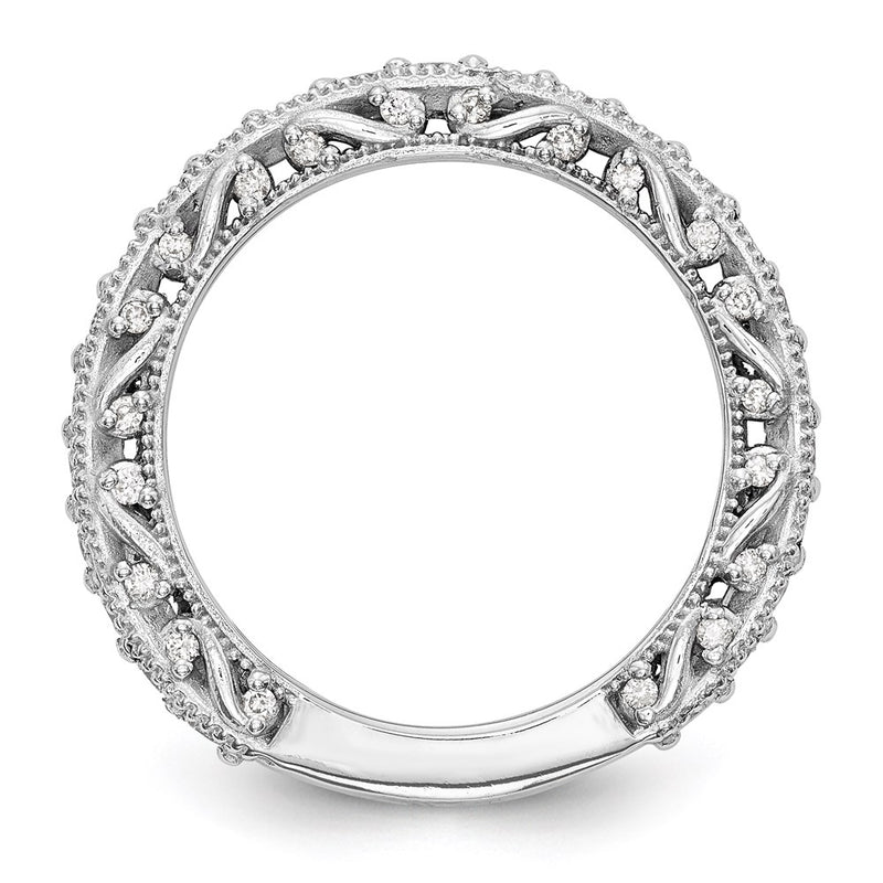 14K White Gold Real Diamond Band