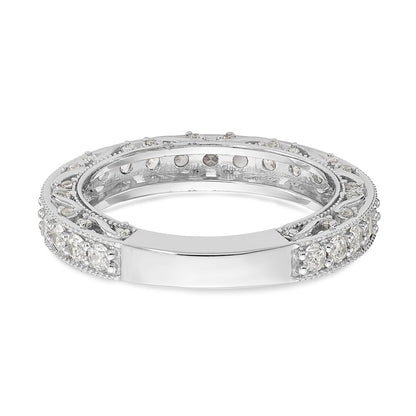 14K White Gold Real Diamond Band