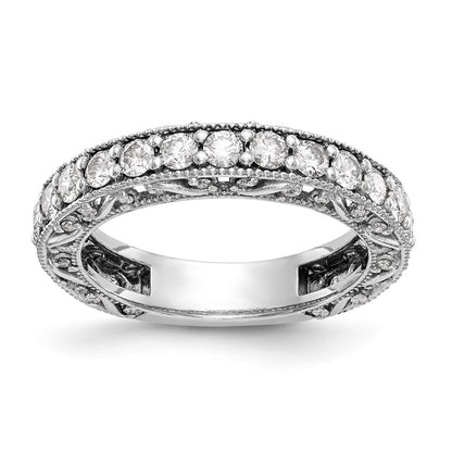 14K White Gold Real Diamond Band