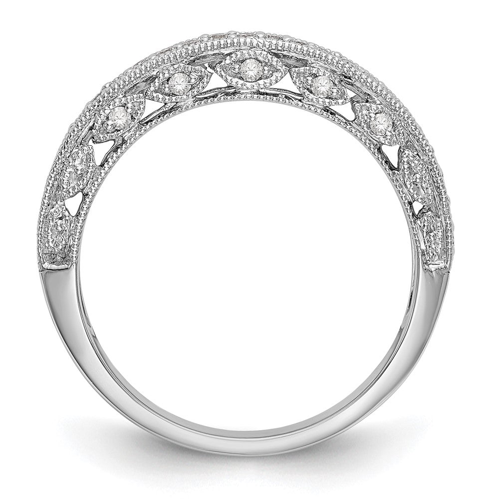 0.25ct. CZ Solid Real 14K White Gold Wedding Band Ring