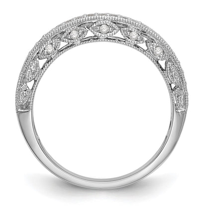 0.25ct. CZ Solid Real 14K White Gold Wedding Band Ring