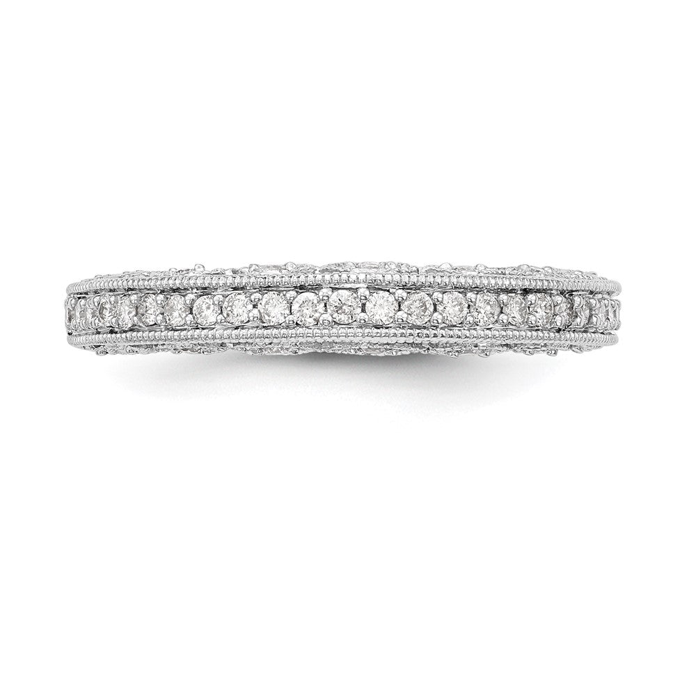 0.25ct. CZ Solid Real 14K White Gold Wedding Band Ring