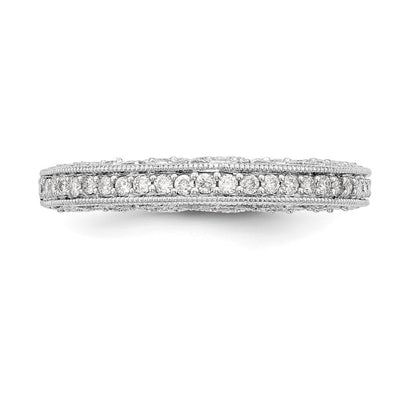 0.25ct. CZ Solid Real 14K White Gold Wedding Band Ring