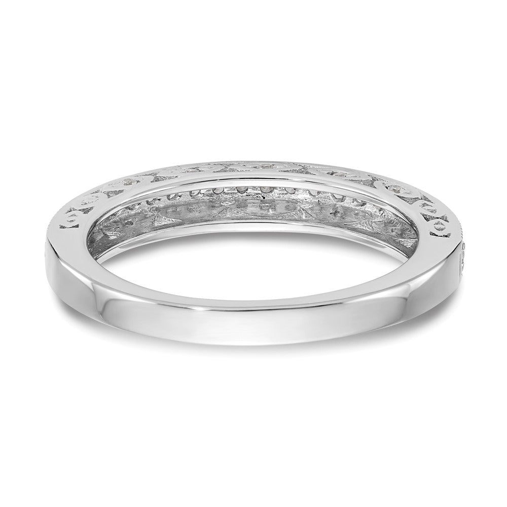 0.25ct. CZ Solid Real 14K White Gold Wedding Band Ring