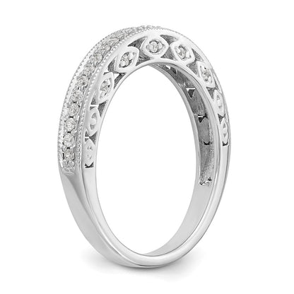 0.25ct. CZ Solid Real 14K White Gold Wedding Band Ring