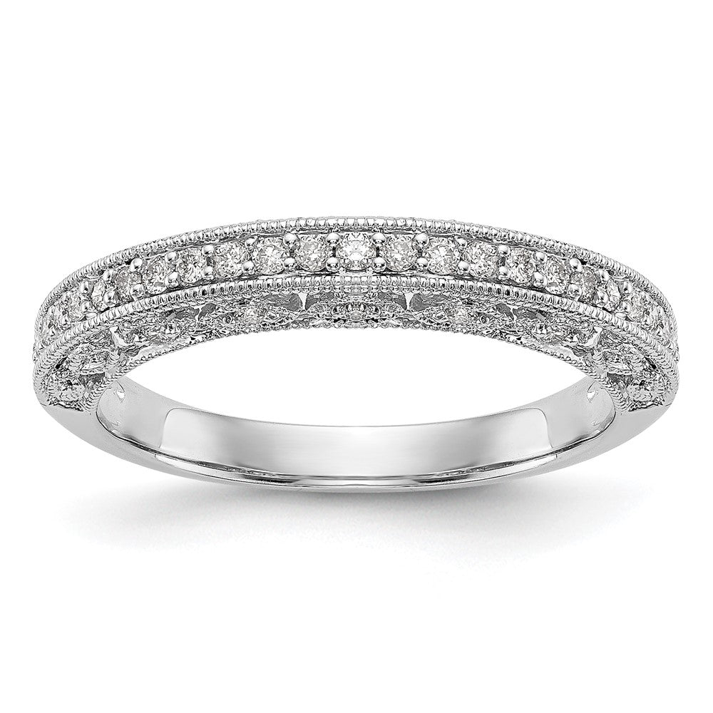 0.25ct. CZ Solid Real 14K White Gold Wedding Band Ring