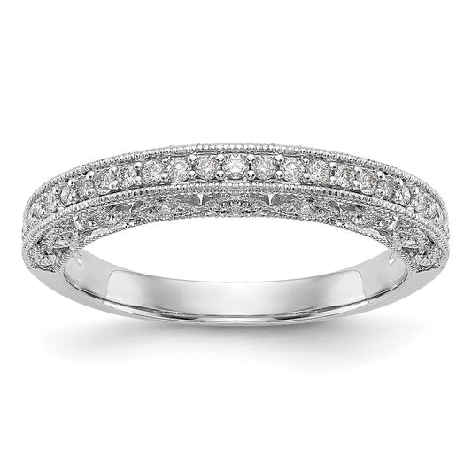 0.25ct. CZ Solid Real 14K White Gold Wedding Band Ring